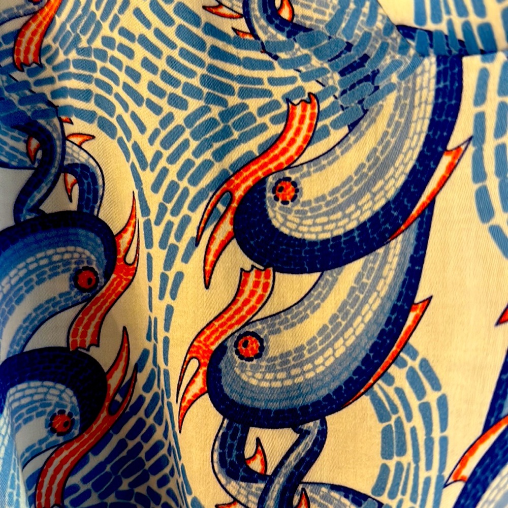 Paolita size medium blue, orange and white flouncy dress. - Picture 4 of 5